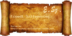 Ecsedi Szilveszter névjegykártya